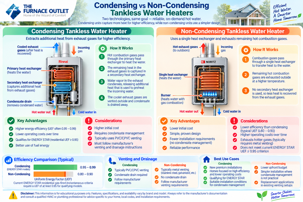 Condensing vs Non-Condensing Tankless Water Heaters