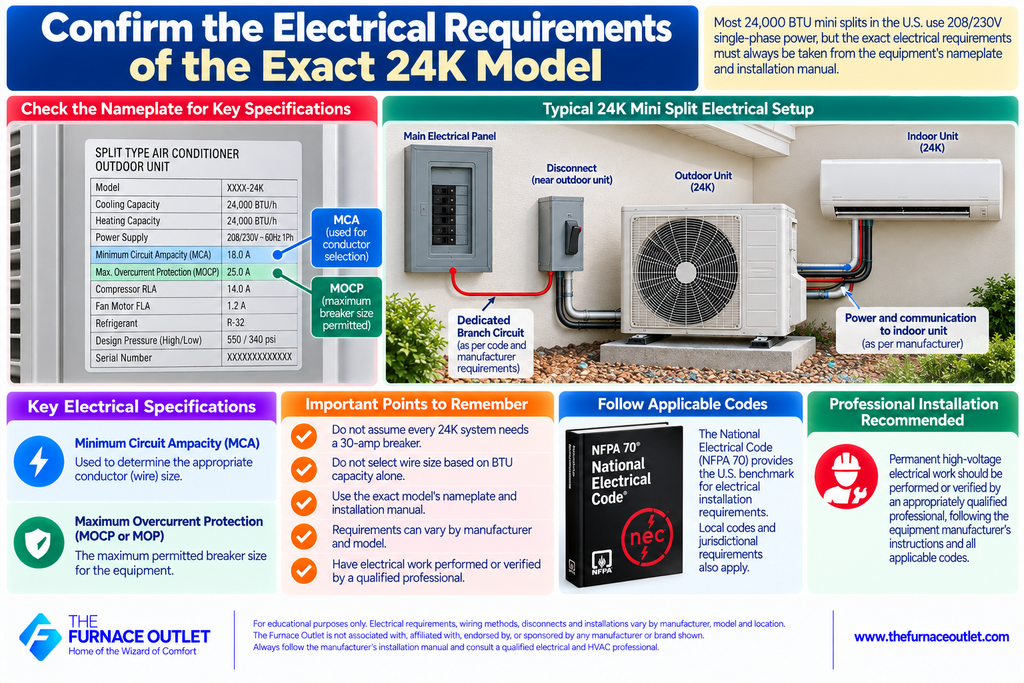 Confirm the Electrical Requirements of the Exact 24K Model