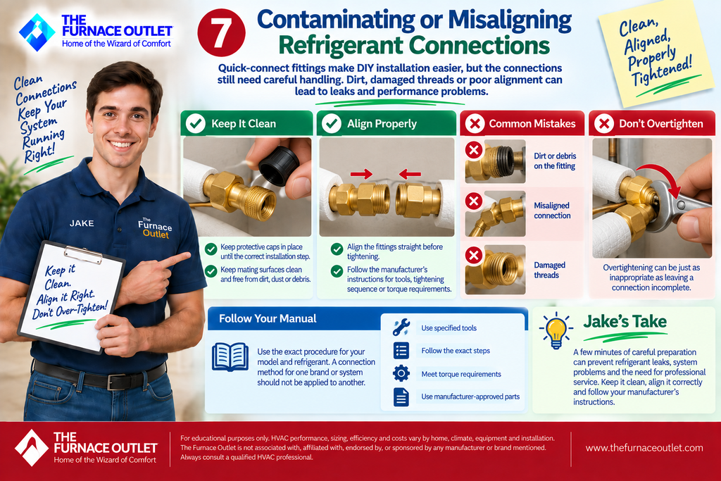 Contaminating or Misaligning Refrigerant Connections