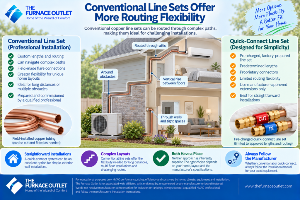Conventional Line Sets Offer More Routing Flexibility