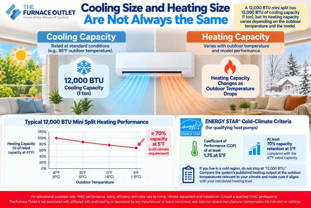 Cooling Size and Heating Size Are Not Always the Same