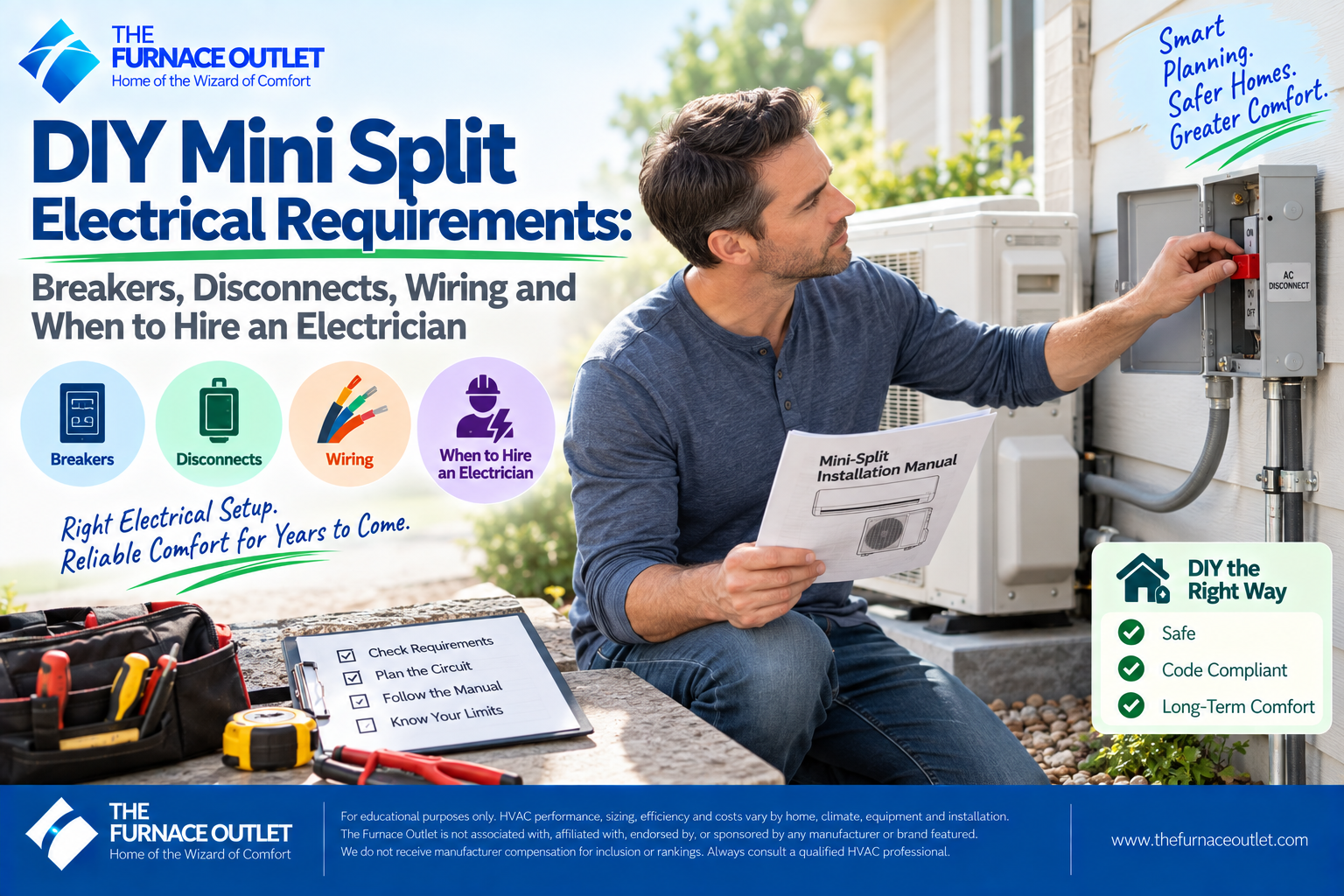 DIY Mini Split Electrical Requirements Breakers, Disconnects, Wiring and When to Hire an Electrician