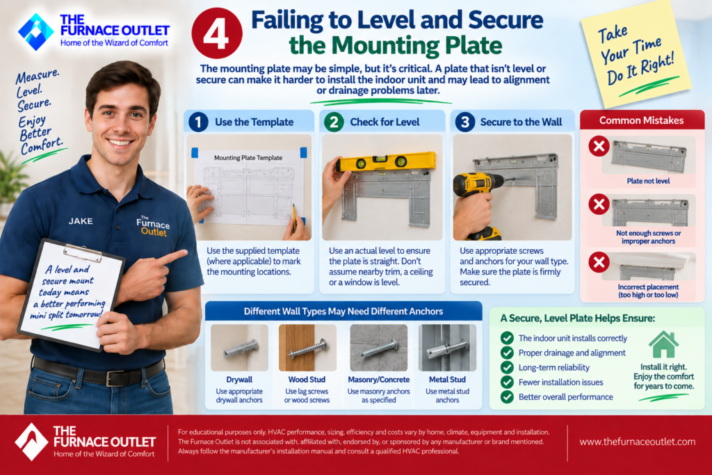Failing to Level and Secure the Mounting Plate