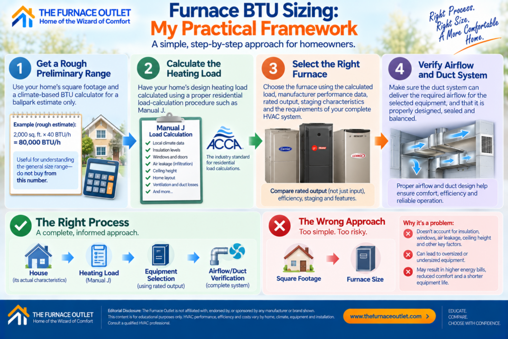 Furnace BTU Sizing: My Practical Framework
