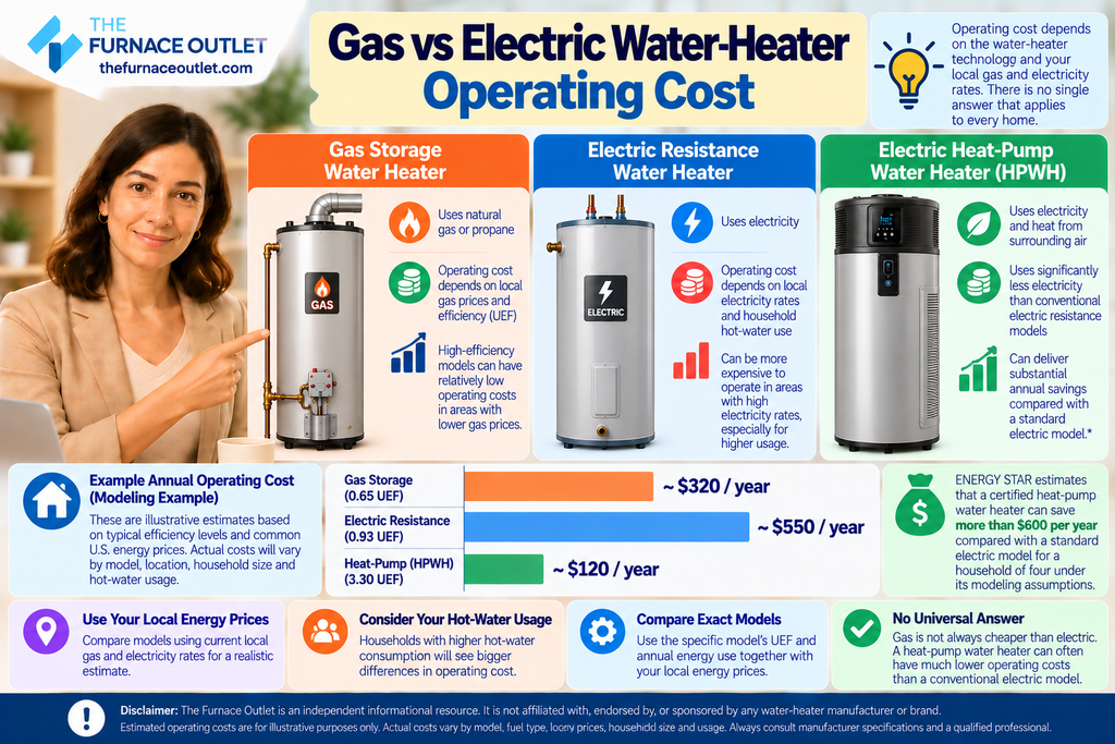 Gas vs Electric Water-Heater Operating Cost