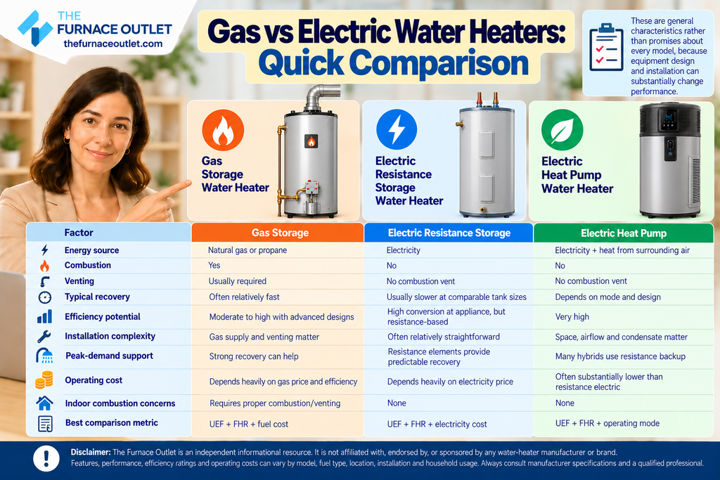 Gas vs Electric Water Heaters Quick Comparison