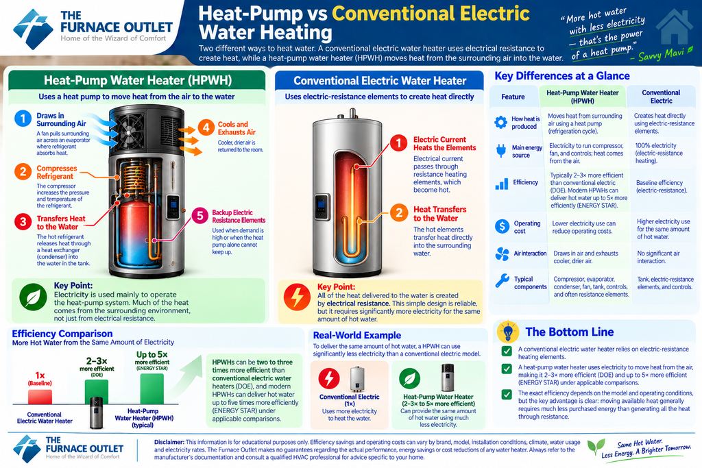 Heat-Pump vs Conventional Electric Water Heating