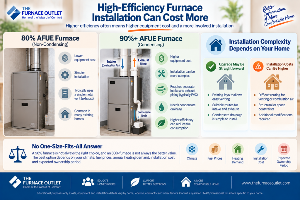 High-Efficiency Furnace Installation Can Cost More