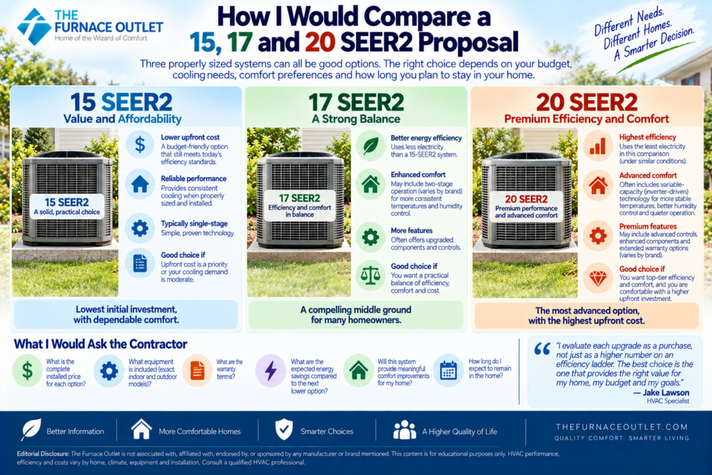 How I Would Compare a 15, 17 and 20 SEER2 Proposal