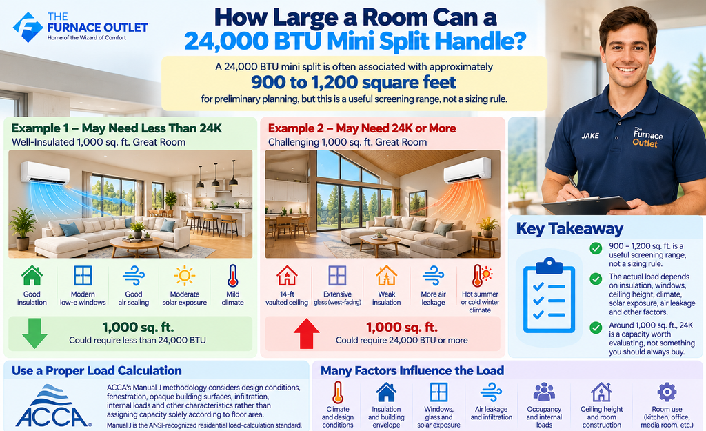 How Large a Room Can a 24,000 BTU Mini Split Handle