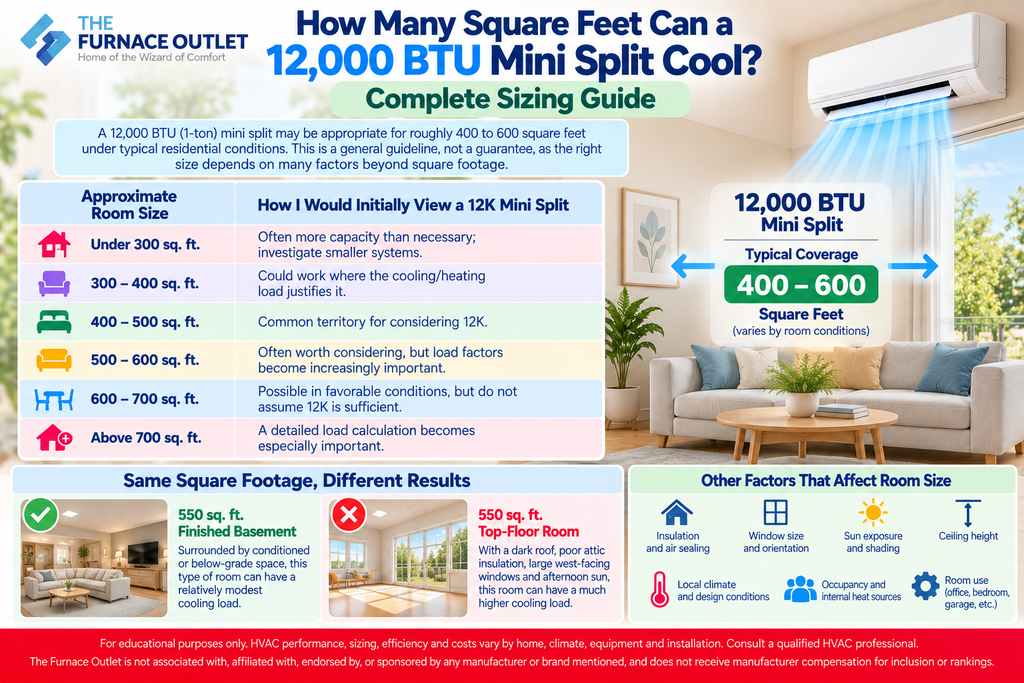 How Many Square Feet Can a 12,000 BTU Mini Split Cool