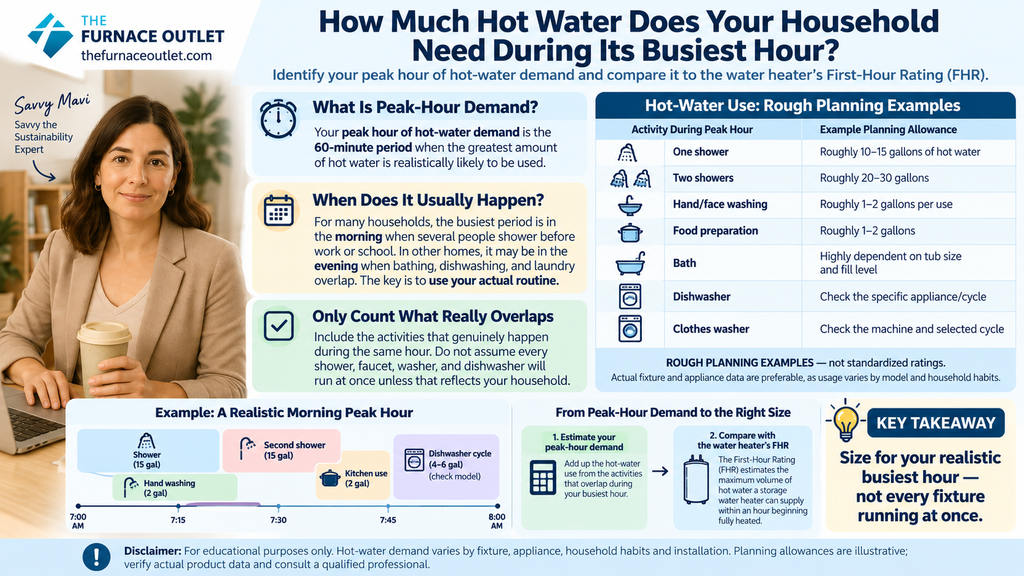 How Much Hot Water Does Your Household Need During Its Busiest Hour