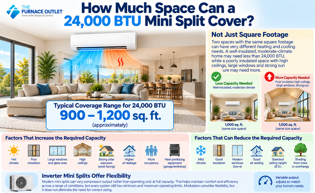 How Much Space Can a 24,000 BTU Mini Split Cover