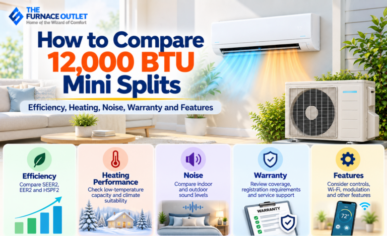 How to Compare 12,000 BTU Mini Splits Efficiency, Heating, Noise, Warranty and Features