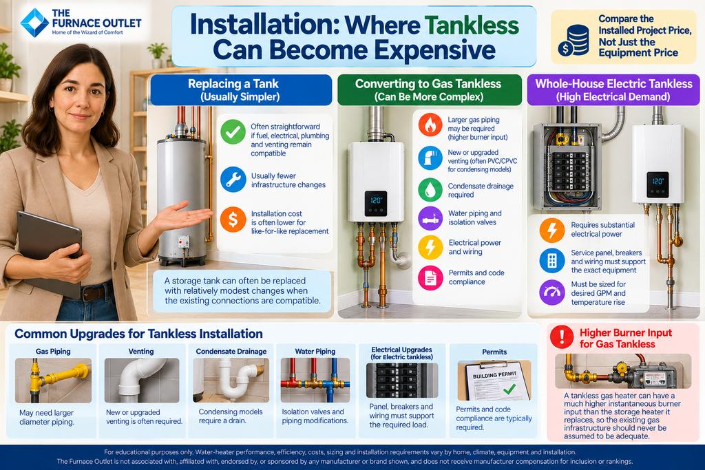 Installation: Where Tankless Can Become Expensive