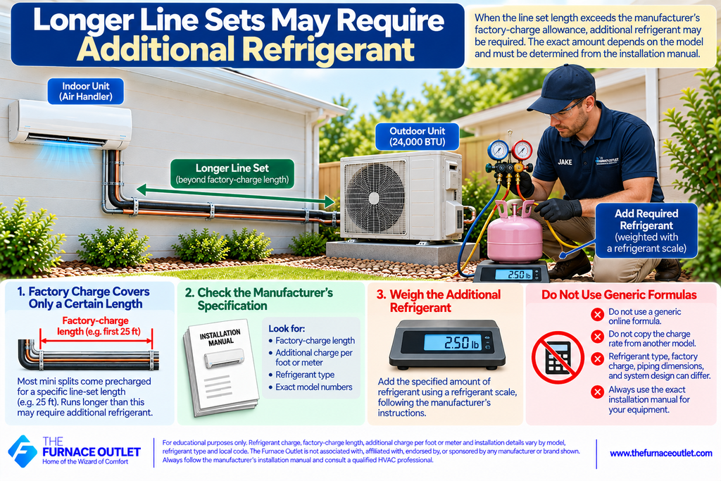 Longer Line Sets May Require Additional Refrigerant