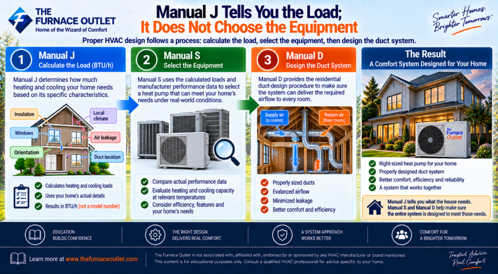 Manual J Tells You the Load; It Does Not Choose the Equipment