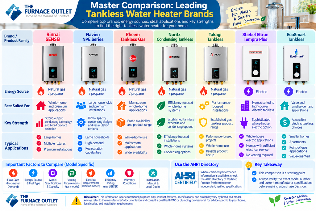 Master Comparison: Leading Tankless Water Heater Brands