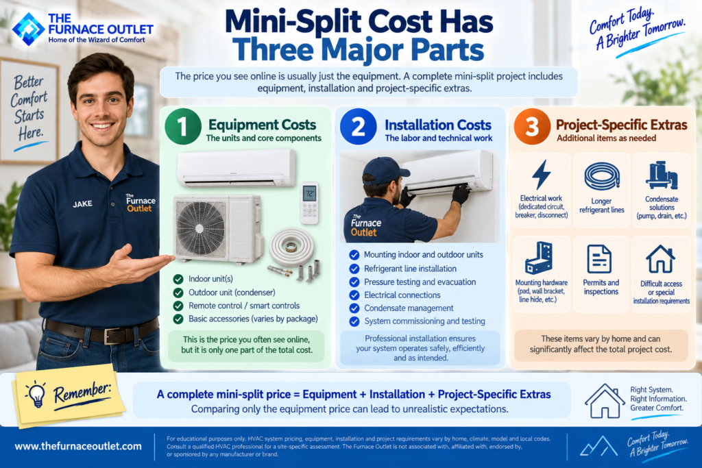 Mini-Split Cost Has Three Major Parts