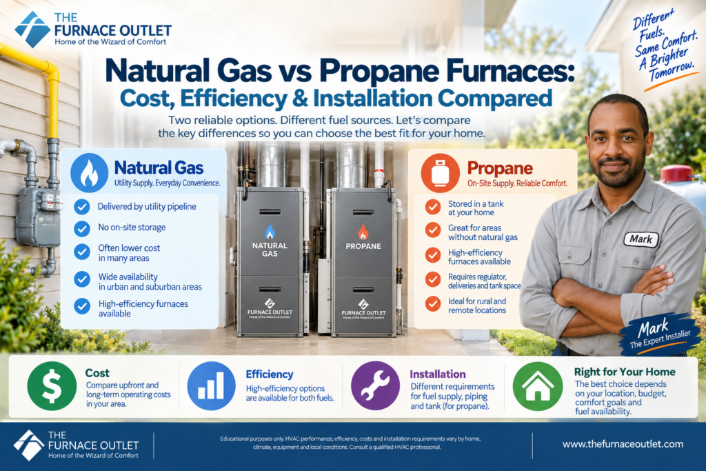 Natural Gas vs Propane Furnaces Cost, Efficiency & Installation Compared