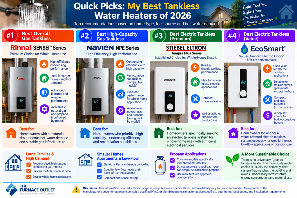 Quick Picks: My Best Tankless Water Heaters of 2026
