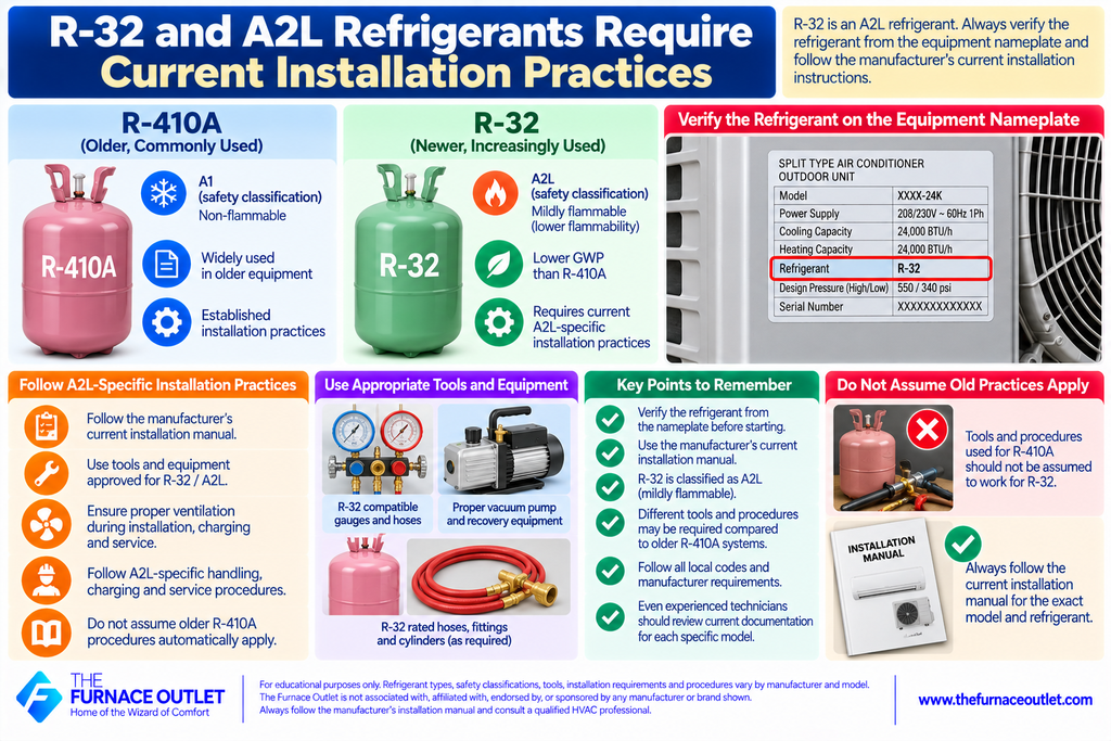 R-32 and A2L Refrigerants Require Current Installation Practices