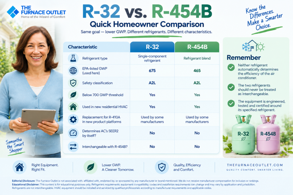 R-32 vs. R-454B: Quick Homeowner Comparison