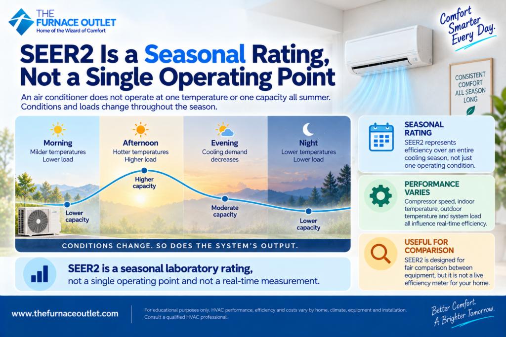 SEER2 Is a Seasonal Rating, Not a Single Operating Point
