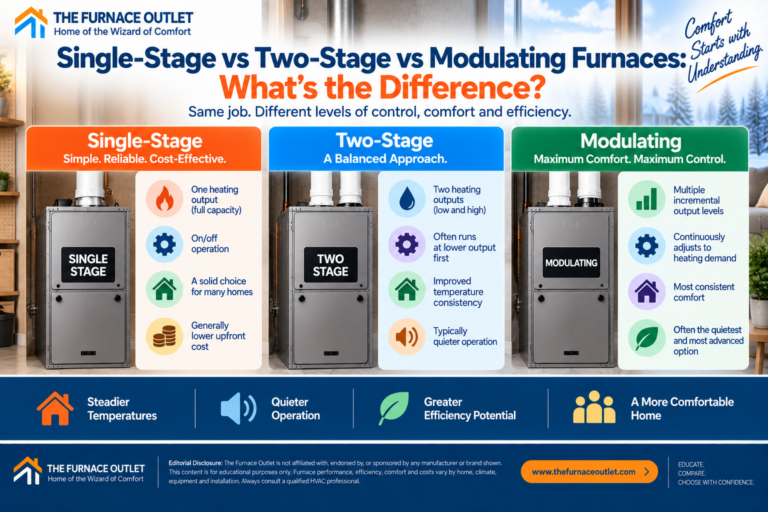 Single-Stage vs Two-Stage vs Modulating Furnaces: What’s the Difference?