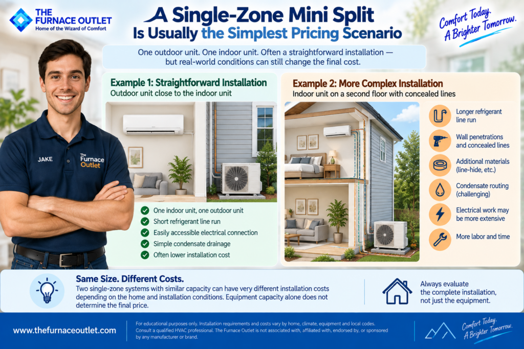 Single-Zone Mini Split Is Usually the Simplest Pricing Scenario
