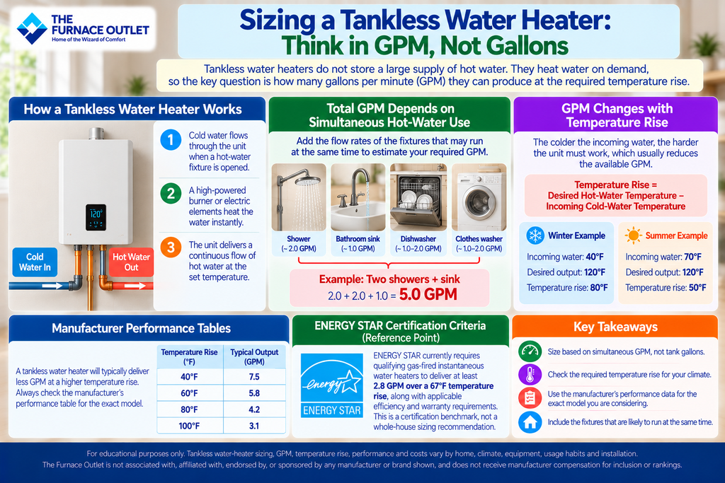 Sizing a Tankless Water Heater Think in GPM, Not Gallons