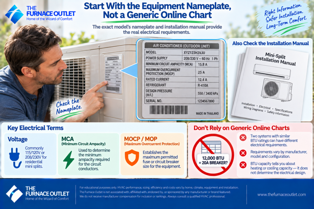 Start With the Equipment Nameplate, Not a Generic Online Chart
