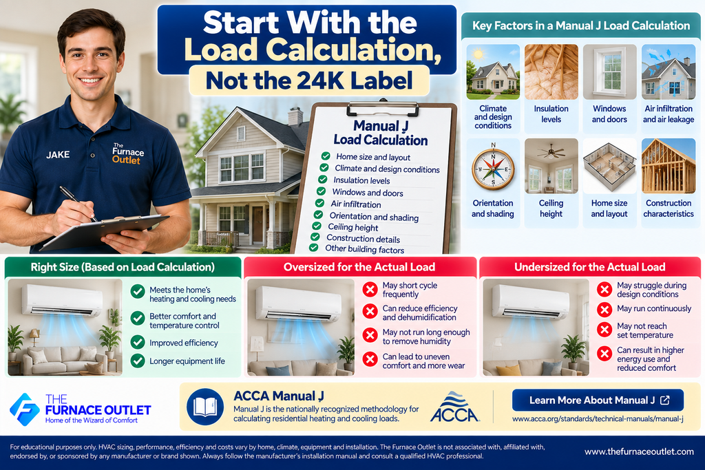 Start With the Load Calculation, Not the 24K Label