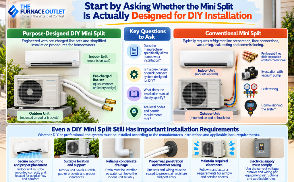 Start by Asking Whether the Mini Split Is Actually Designed for DIY Installation