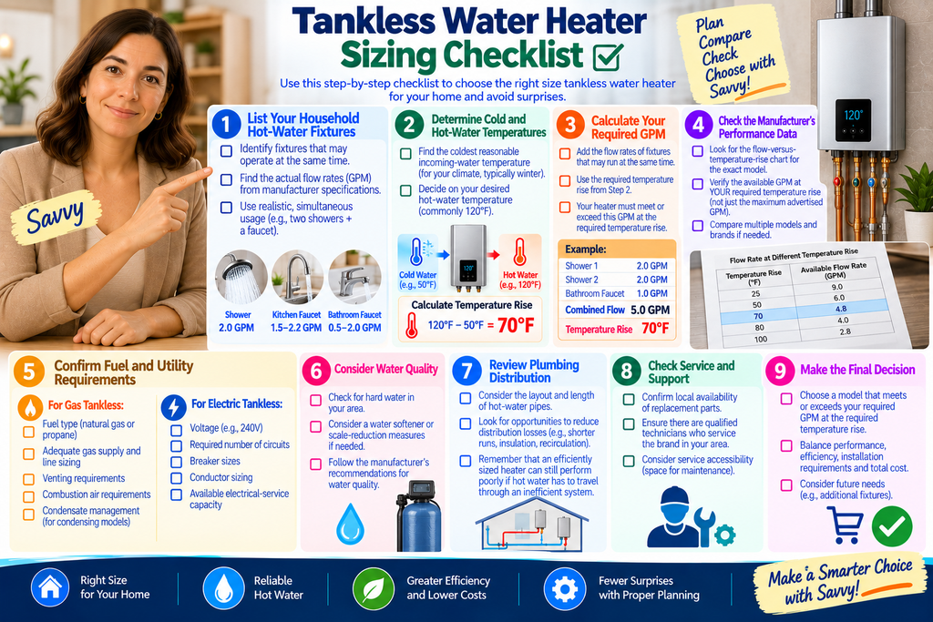Tankless Water Heater Sizing Checklist