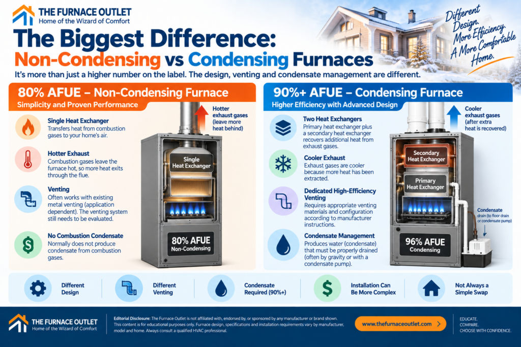 The Biggest Difference: Non-Condensing vs Condensing Furnaces