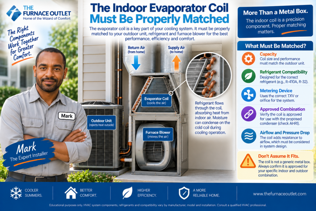 The Indoor Evaporator Coil Must Be Properly Matched
