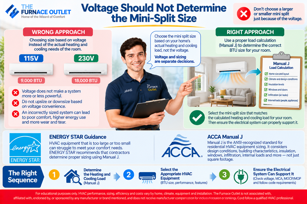 Voltage Should Not Determine the Mini-Split Size
