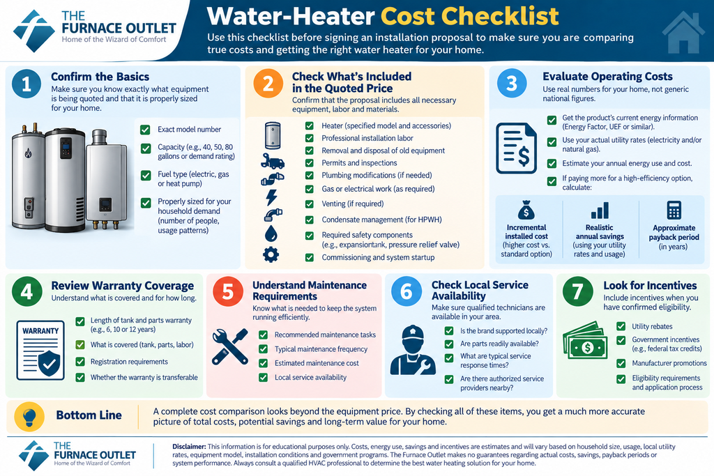 Water-Heater Cost Checklist