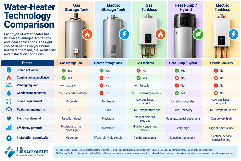 Water-Heater Technology Comparison