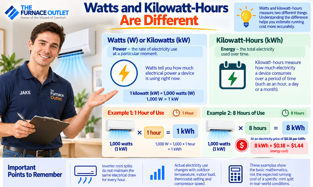 Watts and Kilowatt-Hours Are Different