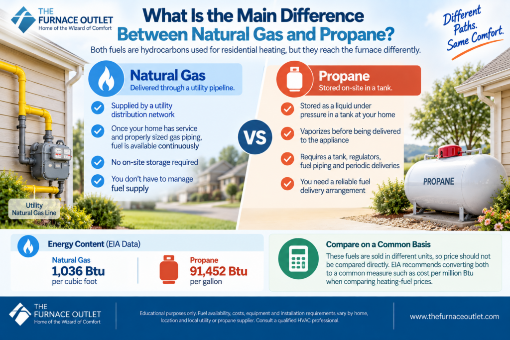What Is the Main Difference Between Natural Gas and Propane