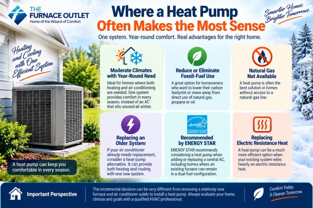 Where a Heat Pump Often Makes the Most Sense