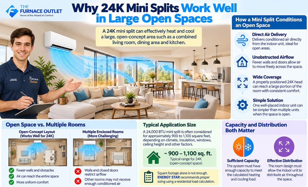 Why 24K Mini Splits Work Well in Large Open Spaces