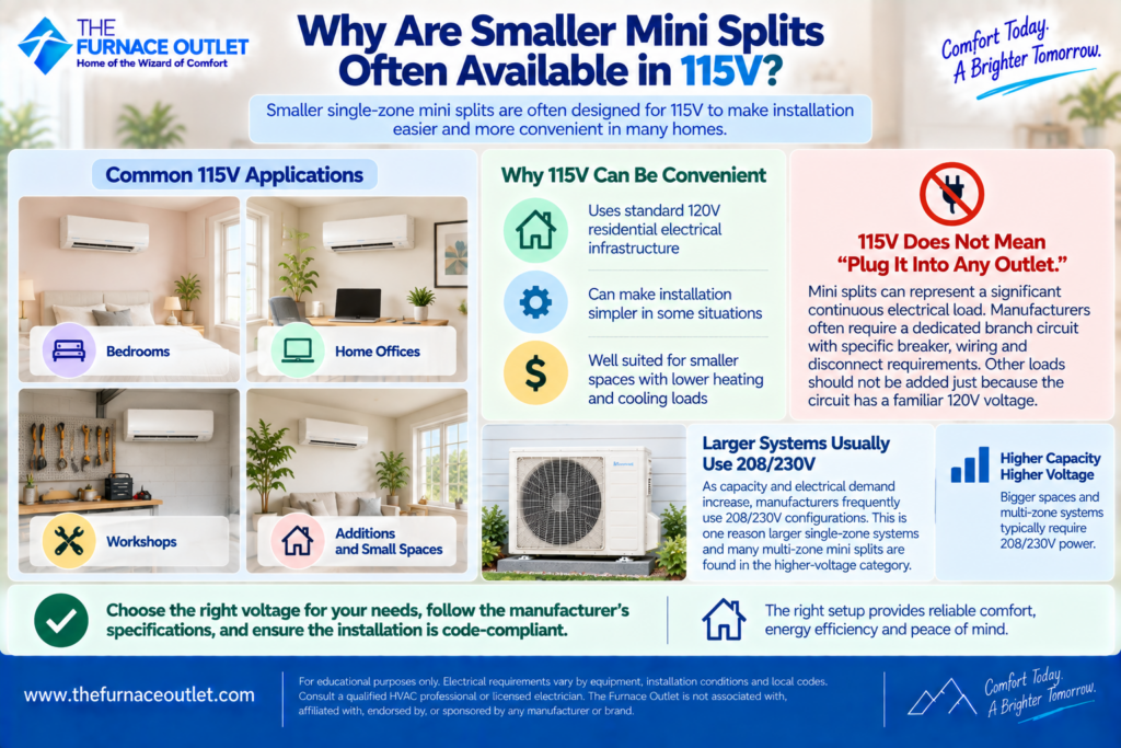 Why Are Smaller Mini Splits Often Available in 115V