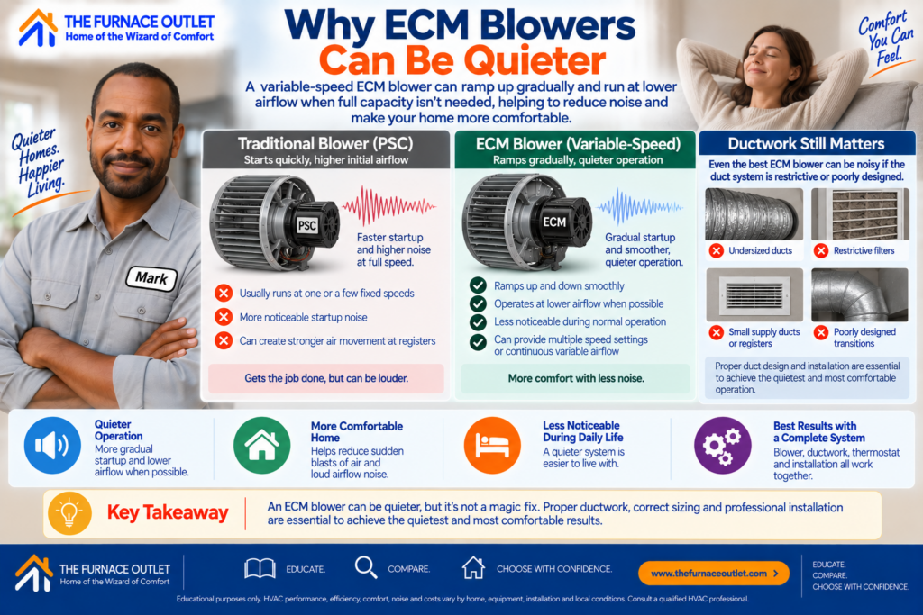 Why ECM Blowers Can Be Quieter