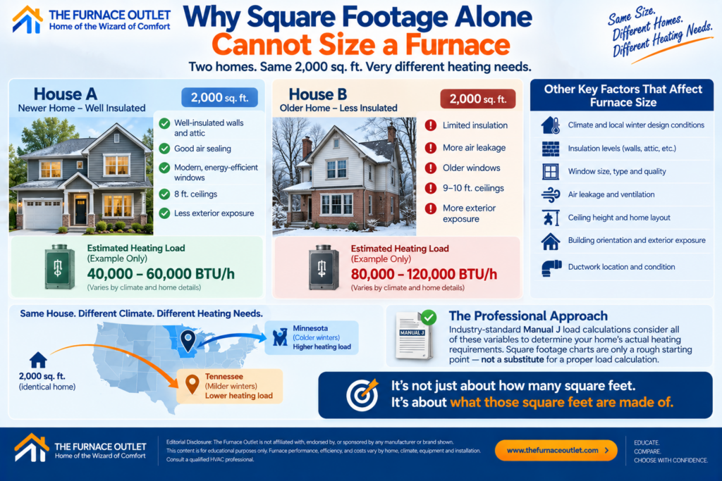 Why Square Footage Alone Cannot Size a Furnace