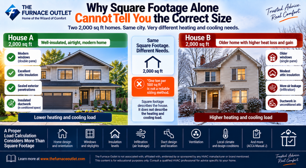 Why Square Footage Alone Cannot Tell You the Correct Size