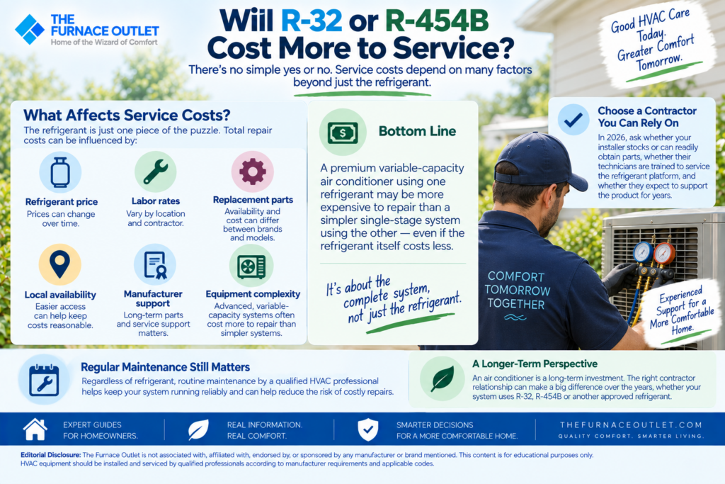 Will R-32 or R-454B Cost More to Service