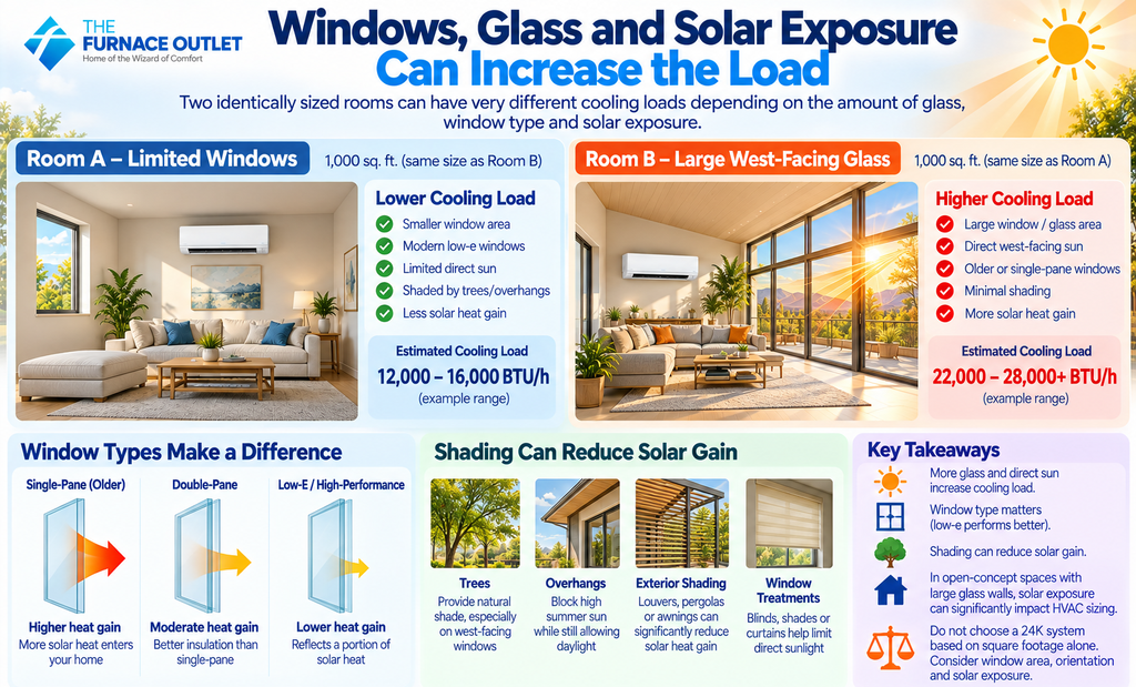 Windows, Glass and Solar Exposure Can Increase the Load